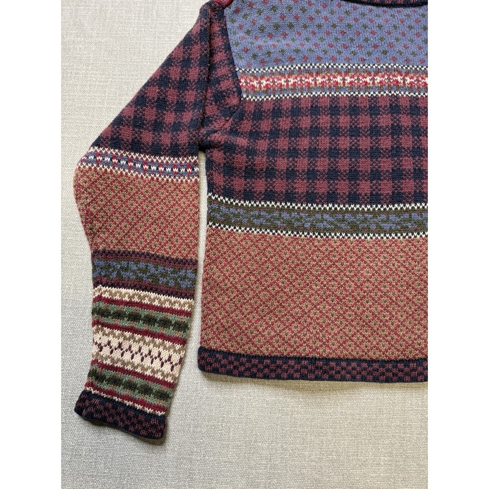 Vintage Paul Harris Design Patchwork Knit Sweater Women's Small Retro Y2K - Picture 5 of 6